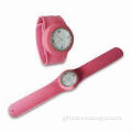 Pink Slap Fashion Watches, Made of Silicone, Various Designs are Available